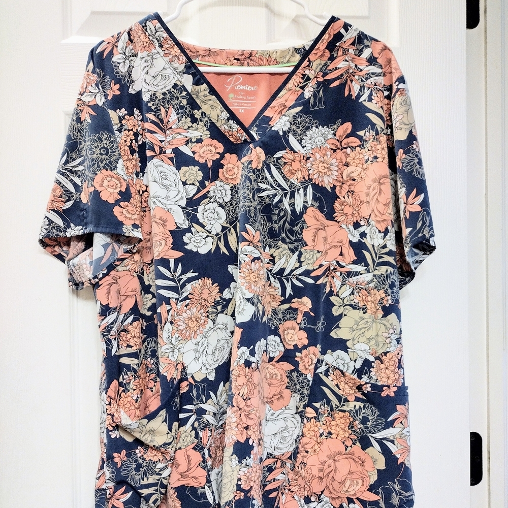 Premier By Healing Hands Scrub Top Size 3X